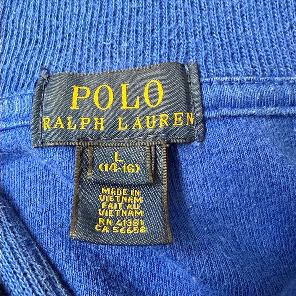 Polo Ralph Lauren 100% Cotton Royal Blue Quarter-Zip Pullover Sweater